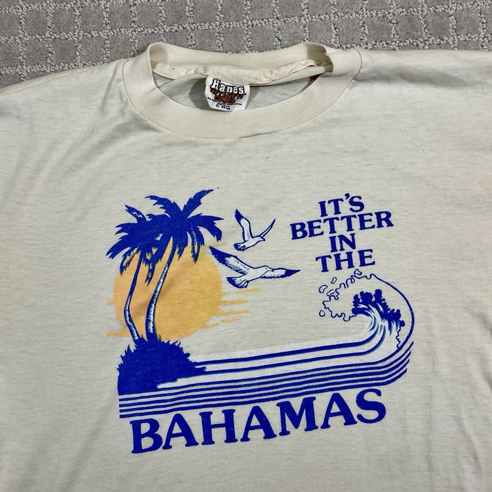 Vintage 80s It's Better in the Bahamas Tshirt Size XL Paul Walker Into The Blue